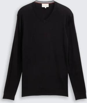 TOM TAILOR Herren Strickpullover mit Kaschmir-Anteil, schwarz, Uni, Gr. S