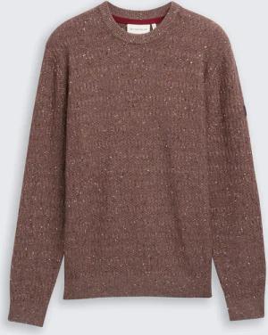 TOM TAILOR Herren Strickpullover mit Rundhalsausschnitt, braun, Meliert, Gr. XXL