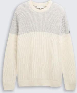 TOM TAILOR Herren Strickpullover mit Rundhalsausschnitt, grau, Meliert, Gr. M