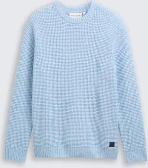 TOM TAILOR Herren Strickpullover mit Wollanteil, blau, Meliert, Gr. XXL