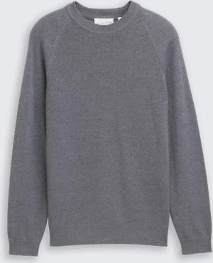 TOM TAILOR Herren Strickpullover mit Wollanteil, grau, Meliert, Gr. M