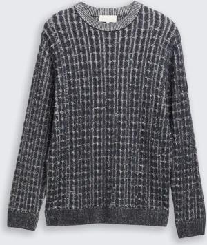 TOM TAILOR Herren Strickpullover mit Zopfmuster, blau, Meliert, Gr. L