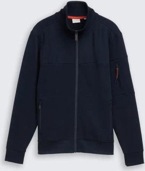 TOM TAILOR Herren Sweatjacke mit Reißverschlusstaschen, blau, Uni, Gr. XXXL