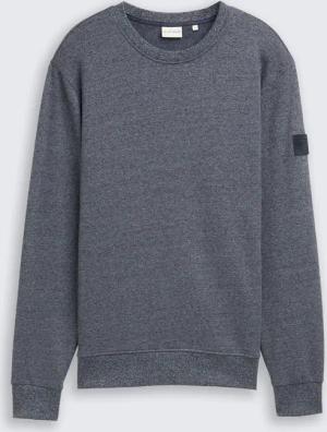 TOM TAILOR Herren Sweatshirt in Melange-Optik, blau, Meliert, Gr. XXL