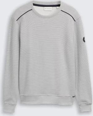 TOM TAILOR Herren Sweatshirt mit Logo-Badge, weiß, Meliert, Gr. M