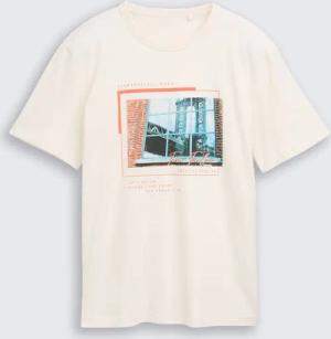 TOM TAILOR Herren T-Shirt mit Fotoprint, braun, Uni, Gr. XXXL