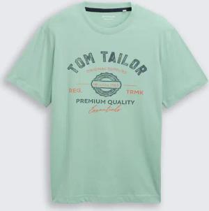 TOM TAILOR Herren T-Shirt mit Logo-Print, grün, Logo Print, Gr. XXXL