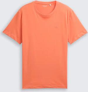 TOM TAILOR Herren T-Shirt mit Logo-Stickerei, rot, Uni, Gr. XL