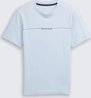 TOM TAILOR Herren T-Shirt mit Print, blau, Logo Print, Gr. XXL