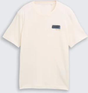 TOM TAILOR Herren T-Shirt mit Print, braun, Uni, Gr. M