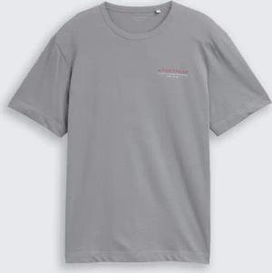 TOM TAILOR Herren T-Shirt mit Print, grau, Uni, Gr. M