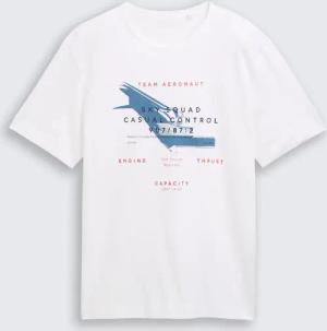 TOM TAILOR Herren T-Shirt mit Print, weiß, Logo Print, Gr. XXL