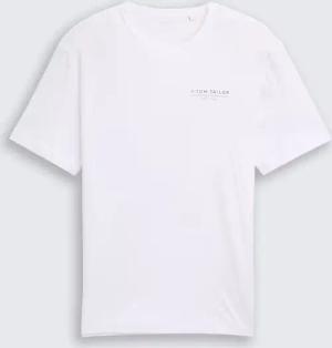 TOM TAILOR Herren T-Shirt mit Print, weiß, Uni, Gr. XL