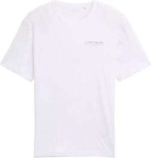 TOM TAILOR Herren T-Shirt mit Print, weiß, Uni, Gr. XL