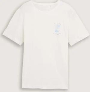TOM TAILOR Herren T-Shirt mit Print, weiß, Uni, Gr. XXL