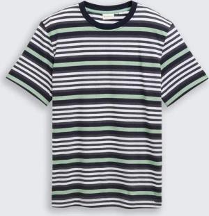 TOM TAILOR Herren T-Shirt mit Streifenmuster, blau, Gestreift, Gr. L