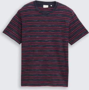 TOM TAILOR Herren T-Shirt mit Streifenmuster, blau, Gestreift, Gr. XL