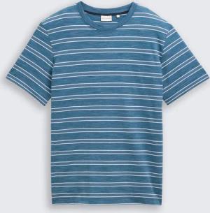 TOM TAILOR Herren T-Shirt mit Streifenmuster, blau, Gestreift, Gr. XXL