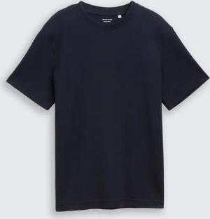 TOM TAILOR Herren T-Shirt mit Waffelstruktur, blau, Uni, Gr. S