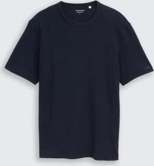 TOM TAILOR Herren T-Shirt mit Waffelstruktur, blau, Uni, Gr. XXXL