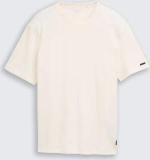 TOM TAILOR Herren T-Shirt mit Waffelstruktur, braun, Uni, Gr. L