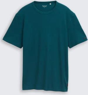 TOM TAILOR Herren T-Shirt mit Waffelstruktur, grün, Uni, Gr. XXL