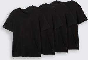 TOM TAILOR Herren T-Shirts aus Baumwolle im 4er-Pack, schwarz, Uni, Gr. S