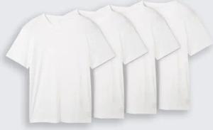 TOM TAILOR Herren T-Shirts aus Baumwolle im 4er-Pack, weiß, Uni, Gr. S