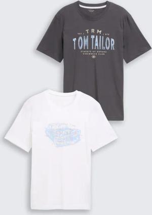 TOM TAILOR Herren T-Shirts im 2er-Pack, schwarz, Uni, Gr. XXL