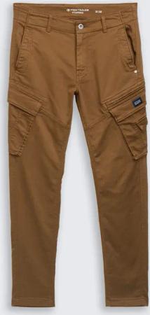 TOM TAILOR Herren Tapered Cargo Hose mit Stretch, braun, Uni, Gr. 36/34