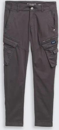 TOM TAILOR Herren Tapered Cargo Hose mit Stretch, schwarz, Uni, Gr. 34/32