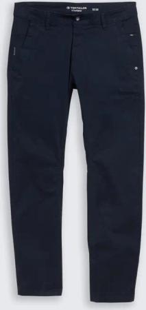 TOM TAILOR Herren Tapered Chino Hose, blau, Uni, Gr. 36/32