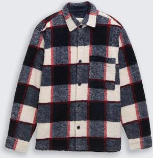 TOM TAILOR Herren Teddy Overshirt mit Karomuster, blau, Kariert, Gr. XXL