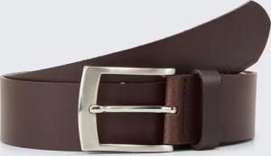 TOM TAILOR Herren TTANDREW Ledergürtel mit eckiger Dornschließe, braun, Logo Print, Gr. 115