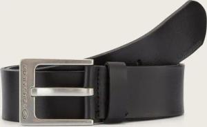 TOM TAILOR Herren TTCALVIN Ledergürtel mit eckiger Dornschließe, schwarz, Logo Print, Gr. 110
