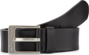 TOM TAILOR Herren TTCALVIN Ledergürtel mit eckiger Dornschließe, schwarz, Logo Print, Gr. 90