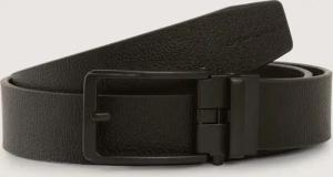 TOM TAILOR Herren TTDAVID Ledergürtel mit eckiger Dornschließe, schwarz, Uni, Gr. 85