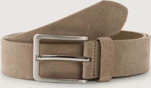 TOM TAILOR Herren TTGEORGE Velourledergürtel mit eckiger Dornschließe, beige, Uni, Gr. 85