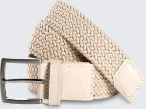 TOM TAILOR Herren TTJAMIE Elastischer Flechtgürtel mit eckiger Dornschließe, beige, Uni, Gr. 95