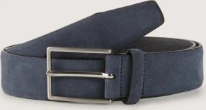 TOM TAILOR Herren TTLOGAN Velourledergürtel mit eckiger Dornschließe, blau, Uni, Gr. 95