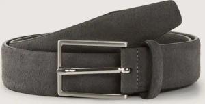 TOM TAILOR Herren TTLOGAN Velourledergürtel mit eckiger Dornschließe, grau, Uni, Gr. 100
