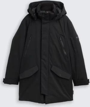 TOM TAILOR Herren TT.PRO.TECH Parka mit abnehmbarer Kapuze, schwarz, Uni, Gr. S