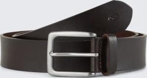 TOM TAILOR Herren TTSCOTT Ledergürtel mit eckiger Dornschließe, braun, Logo Print, Gr. 110