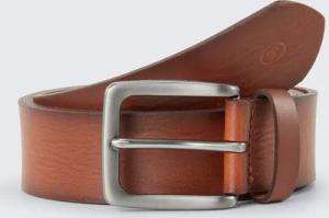 TOM TAILOR Herren TTSCOTT Ledergürtel mit eckiger Dornschließe, braun, Logo Print, Gr. 115