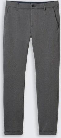 TOM TAILOR Herren TTTRAVIS SLIM Chino Hose aus Piqué Jersey, schwarz, Uni, Gr. 31/34