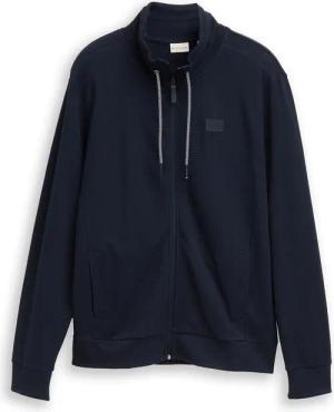 TOM TAILOR Herren Ultralight Sweatjacke mit Stehkragen, blau, Uni, Gr. XXL