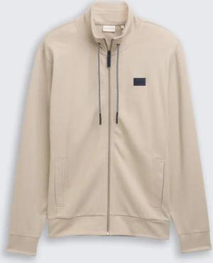 TOM TAILOR Herren Ultralight Sweatjacke mit Stehkragen, braun, Uni, Gr. M