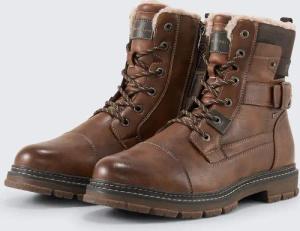 TOM TAILOR Herren Wasserdichte Stiefeletten mit Fütterung, braun, Uni, Gr. 42