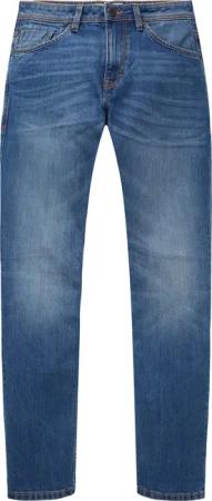 Tom Tailor Hose Josh Regular Slim Jeans mit Logo-Badge im Five-Pocket-Style