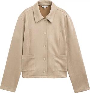 TOM TAILOR Jacke in Lederoptik  beige | S
